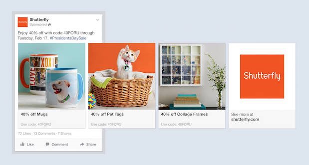 Shutterfly Carousel - Facebook Dynamic Ads